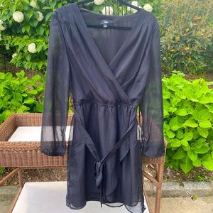 Black Sheer Long Sleeve Dress